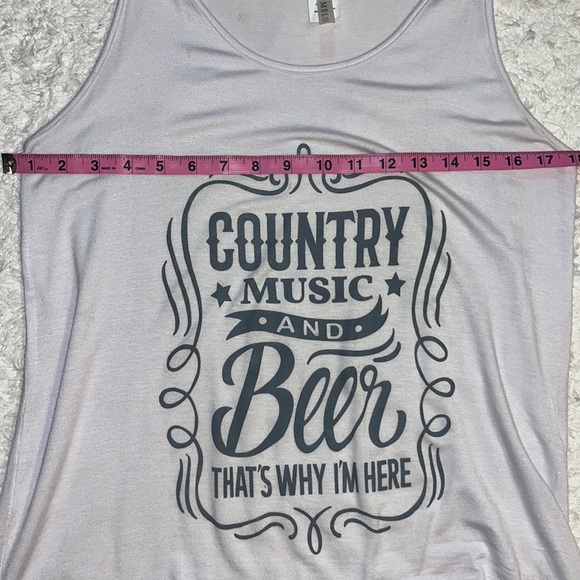 Country Music and Beer That’s Why I’m Here tank top - M - Picture 3 of 5